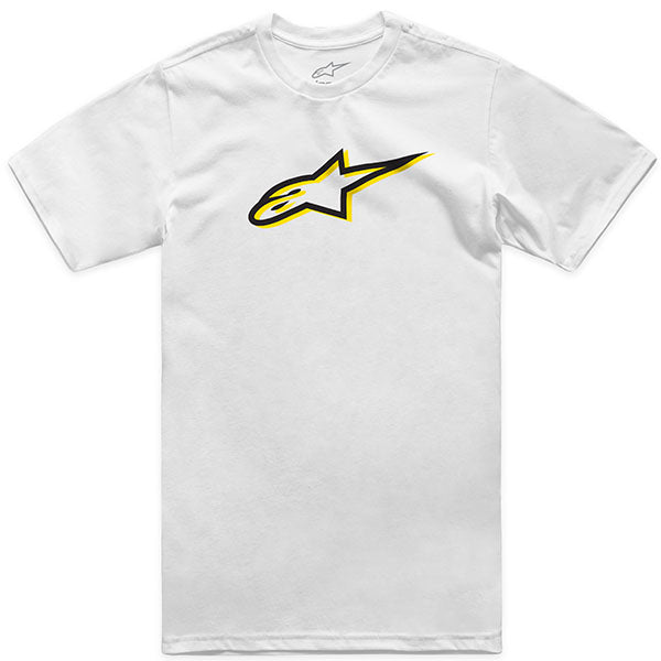 Clean studio shot of Alpinestars Ageless Shadow CSF T-Shirt; showing tee fit, printed graphics, and crew neckline; SKU 482-76290S; Sizes: S-2XL