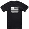 High-resolution studio image of Alpinestars Flag CSF T-Shirt; showing tee fit, printed graphics, and crew neckline; SKU 482-76304S; Sizes: S-2XL