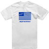 Studio photo on a white background of Alpinestars Flag CSF T-Shirt; showing tee fit, printed graphics, and crew neckline; SKU 482-76304S; Sizes: S-2XL