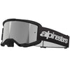 Product image of Alpinestars BTO Sports 5103225 1456 f Vision 3 Wordmark Goggle Black Mirror Silver motocross goggles showing frame design, lens style, and colorway