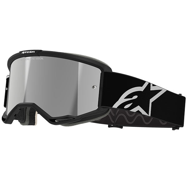 Product image of Alpinestars BTO Sports 5101825 1456 f Vision 5 Corp Goggle Black Mirror Silver motocross goggles showing frame design, lens style, and colorway