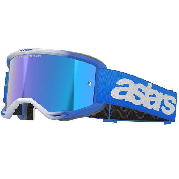 Product image of Alpinestars BTO Sports 5102125 7271 f Vision 5 Blaze Goggle Blue Mirror Blue motocross goggles showing frame design, lens style, and colorway