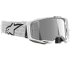 Product image of Alpinestars BTO Sports 5101625 55 d2 Vision 8 Corp Goggle White Mirror Silver motocross goggles showing frame design, lens style, and colorway