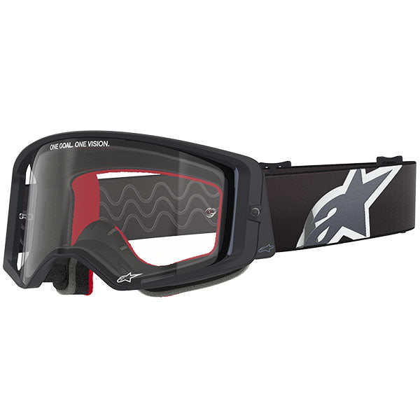 Product image of Alpinestars BTO Sports 00 5100125 1507 f Supertech Corp Goggle Black Grey Clear motocross goggles showing frame design, lens style, and colorway