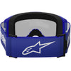 Product image of Alpinestars BTO Sports 00 5103225 7266 b Vision 3 Wordmark Goggle Blue Mirror Silver motocross goggles showing frame design, lens style, and colorway