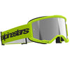 Product image of Alpinestars BTO Sports 0022 5103225 5299 d2 Vision 3 Wordmark Goggle Yellow Fluo Mirror Silver motocross goggles showing frame design, lens style, and colorway