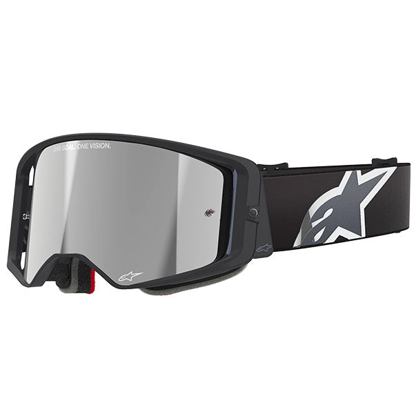 Product image of Alpinestars BTO Sports 0024 5100325 1513 f Supertech Corp Goggle Abs V Black Grey Mirror Silver motocross goggles showing frame design, lens style, and colorway
