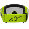 Product image of Alpinestars BTO Sports 0024 5103225 5299 b Vision 3 Wordmark Goggle Yellow Fluo Mirror Silver motocross goggles showing frame design, lens style, and colorway