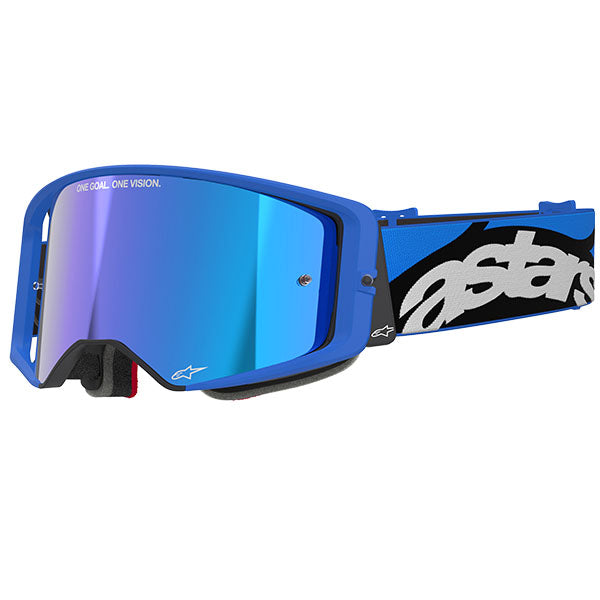 Product image of Alpinestars BTO Sports 0033 5100625 7271 f Supertech Stream Goggle Abs V Blue Mirror Blue motocross goggles showing frame design, lens style, and colorway