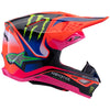 Orange/Flo Purple/Pink product view, lightweight off‑road motorcycle helmet with ventilation and impact protection