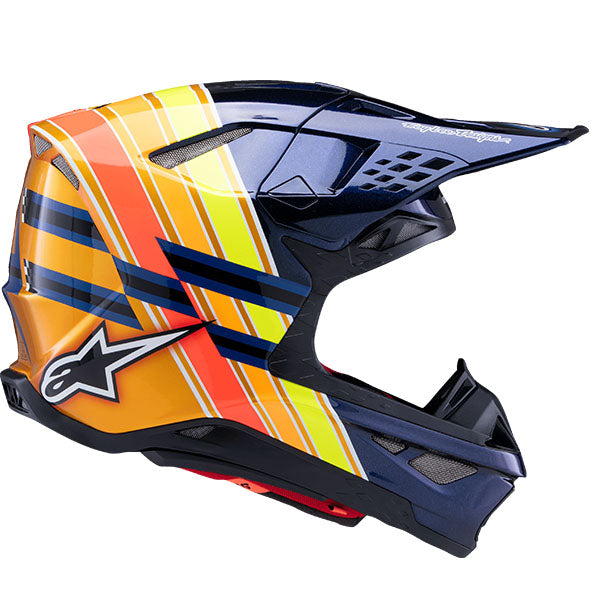 product view, lightweight off‑road motorcycle helmet with ventilation and impact protection