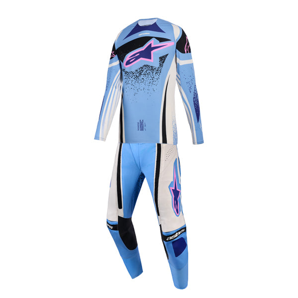 Alpinestars, Stella Techstar Nomur Jersey, Pant Combo (Womens), Light Blue/Off White/Black, Black/White/Fushsia product photo