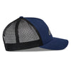 Right Side view of Alpinestars Reflect Ageless Trucker Hat, SKU 48276376, navy blue with breathable black mesh panels and adjustable snapback, perfect for motocross riders and casual wear.