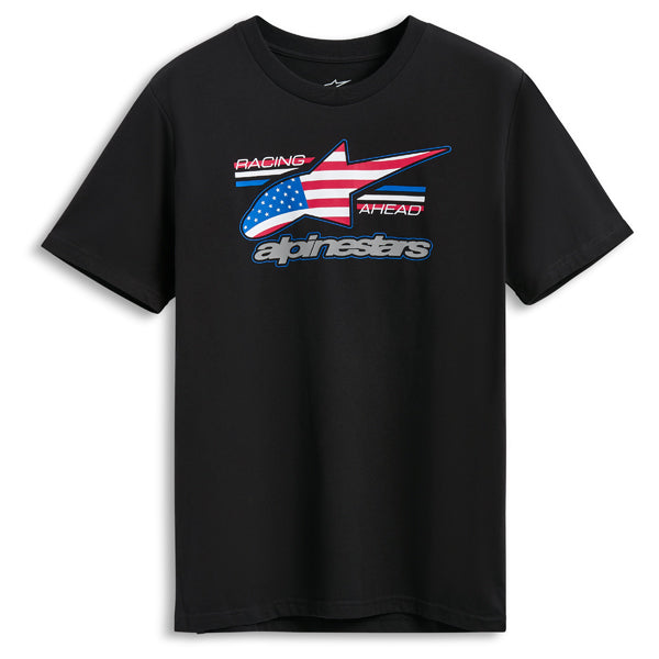 Professional studio photo of Alpinestars Nationals CSF Tee; showing long-sleeve cut, printed graphics, and crew neckline; SKU 482-76389S; Sizes: S-2XL