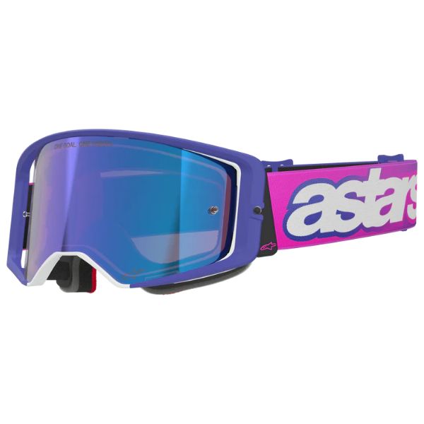 26013936, Alpinestars, Supertech Vision Vista Goggles, Black, Mirror Gold, Purple Fluo/Pink, Mirror Blue product photo