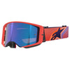Alpinestars Supertech Vision Corp Goggles 260139 front angle view Colors: Hot Coral/Purple - Mirror Blue | Available at BTO Sports.