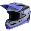 Alpinestars - S-M3 Jettson HelmetGray/Purple/Black Glossy product view, lightweight off‑road motorcycle helmet with ventilation and impact protection