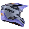 Gray/Purple/Black Glossy product view, lightweight off‑road motorcycle helmet with ventilation and impact protection