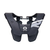 A front view of the Atlas Air Neck Brace (SKU: AA401000) in black and silver. This protective gear for motocross and off-road riding is shown on a white background, highlighting its design and hinged chest supports.