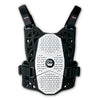 A back view of the white Atlas Charger Pee Wee Chest Protector (SKU: A101000000). The image shows the adjustable straps and the protective back panel.