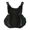 A front view of the black Atlas Charger Youth Chest Protector (SKU: A103101000) with CE Level 1 certification. This protective gear is designed for youth off-road and motocross riders.