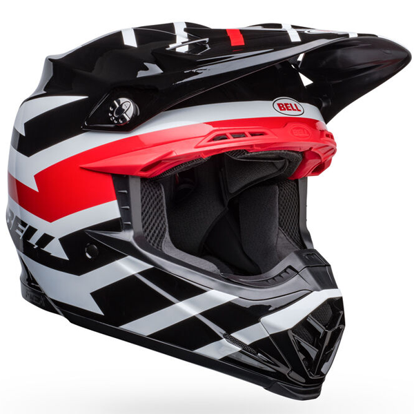 Bell Helmets Bell - Moto-9s Flex Banshee Helmet (Sale ) off-road motocross helmet, angled view, showing aerodynamic shell design, ventilation ports, and secure retention system built for rider comfort and protection. SKU 07150244.