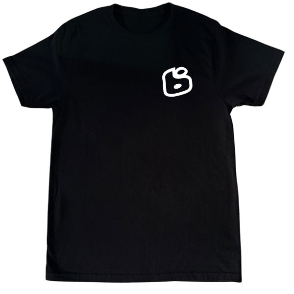 High-resolution studio image of BTO Sports 1999 Edition Shirt; showing tee fit, printed graphics, and crew neckline; SKU BTO-99-EDITION-S; Colors: Black