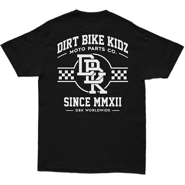 Clean studio shot of Dirt Bike Kidz Hot Rod Tee; showing tee fit, printed graphics, and crew neckline; SKU 325-00007S; Colors: Black; Sizes: S-2XL