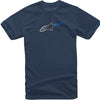 Professional studio photo of Alpinestars Ageless Rake T-Shirt; showing tee fit, printed graphics, and crew neckline; SKU 3030232; Sizes: M-2XL