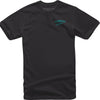Studio photo on a white background of Alpinestars Speedway T-Shirt; showing tee fit, printed graphics, and crew neckline; SKU 303023230; Sizes: M-2XL