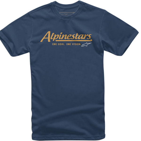 Clean studio shot of Alpinestars Capability T-Shirt; showing tee fit, printed graphics, and crew neckline; SKU 3030208; Colors: Navy, Heather Gray, Black