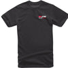 Crisp studio image on a white background of Alpinestars Placard T-Shirt; showing tee fit, printed graphics, and crew neckline; SKU 3030208; Sizes: M-2XL