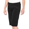 Studio photo of 100%, Ridecamp Short (Women) (MTB), Shorts, SKU 50020003, color Black, sizes SM, MD, LG, XL, Designed for Mountain Bike, BMX and E-Bike riders