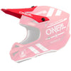 Detailed studio photograph of O'Neal, 5 Series Warhawk visor, Helmet Visor, color options Black, Red