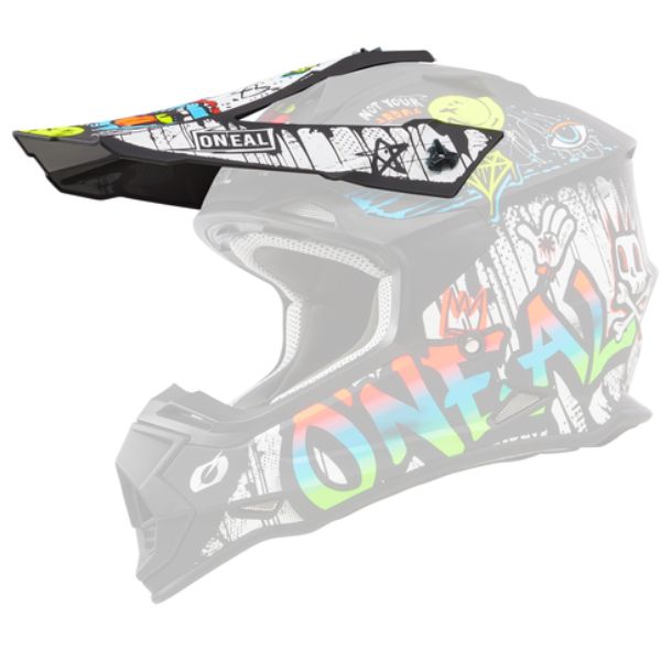 High-resolution studio image of O'Neal, 2 Series Rancid Visor, Helmet Visor, SKU 0200-070, color options Black/White