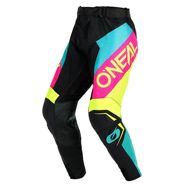 Studio product photo on a neutral background of O'Neal, Hardwear Air Slam V.24 Pant, Pants, SKU H023-2128, color options Black/Neon/Pink, White/Blue/Red, sizes 28–42