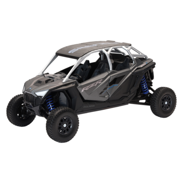 Product image | New Ray Toys - 1:18 Scale Polaris RZR Pro R4 Matte Heavy Metal | SKU: 959-0190 detailed die-cast toy model for collectors and kids | Available at BTO Sports