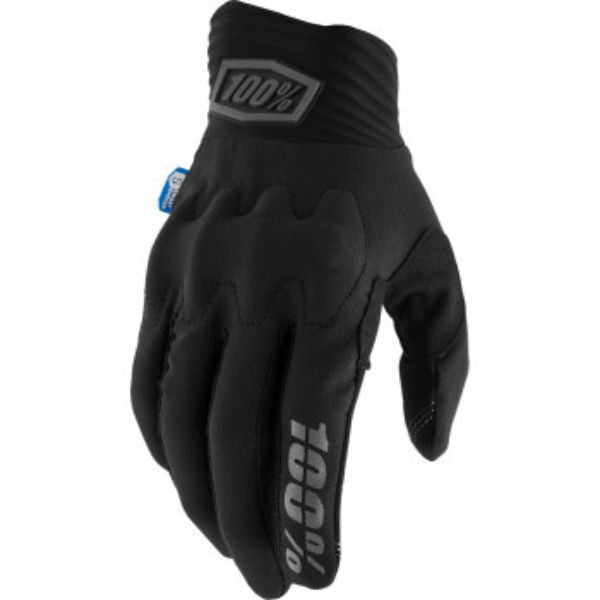 Studio photo of 100%, Cognito Smart Shock Glove, Offroad Gloves, SKU 33307529, color options Fluo Yellow, Fluo Orange, Black, Army Green, Red, sizes SM, MD, LG, XL, 2XL