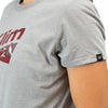 Studio photo on a white background of Klim Mountain Peak Tri-Blend Tee (Womens); showing tee fit, printed graphics, and crew neckline