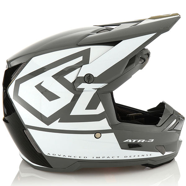 6D 6D - ATR-3 Hex Helmet motocross/off‑road full‑face helmet white product view — with ODS impact management for angular and linear energy, ventilated and lightweight, SKU 13-0104.