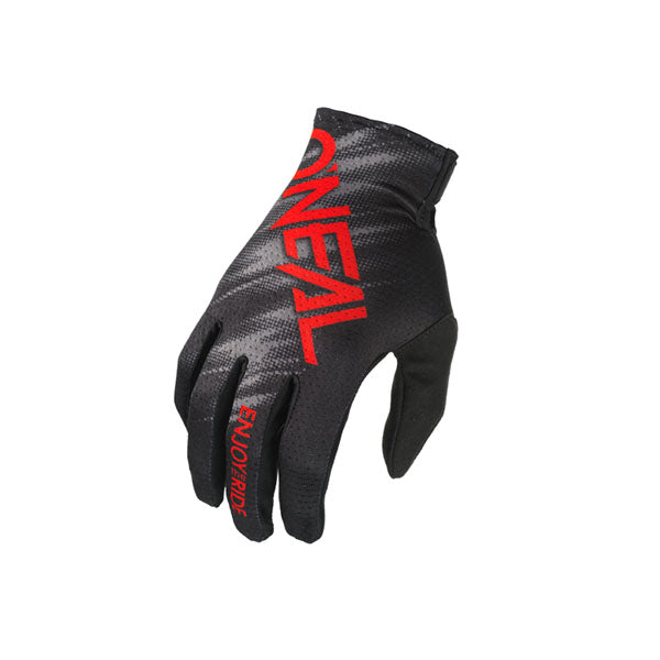 Studio photo showcasing O'Neal, Matrix Voltage V.24 Glove, Offroad Gloves, SKU 0391-058, color options Black/Red, sizes XL–2X