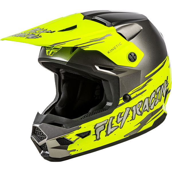 studio product photo of Fly Racing in Grey/Hi-Viz for motocross helmet, dirt bike, motocross, off road. SKU 73-872YS.