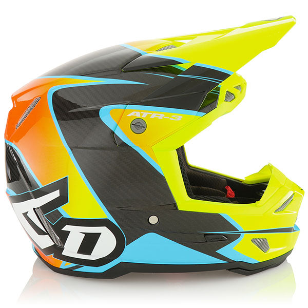 6D 6D - ATR-3Y Wave Helmet motocross/off‑road full‑face helmet yellow orange product view — with ODS impact management for angular and linear energy, ventilated and lightweight, SKU 16-0200.