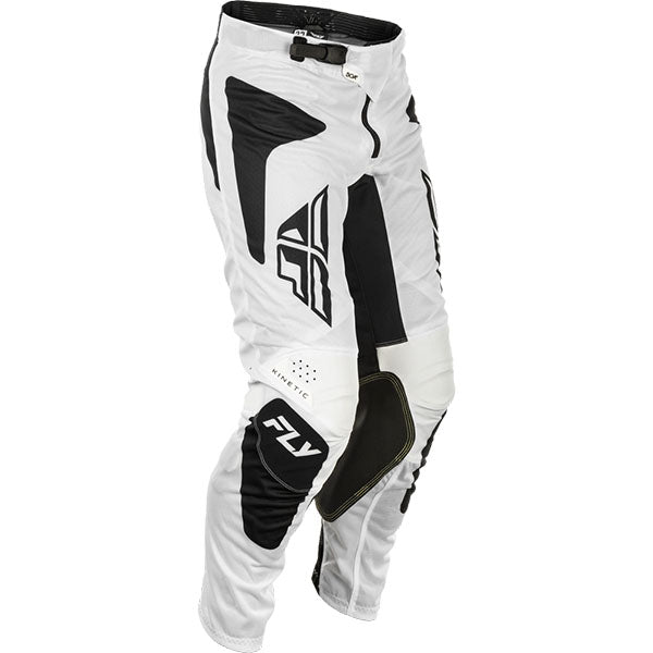 Product image of Fly Racing - Kinetic Mesh SYM Pant motocross pants in White/Black | Color: White/Black | Colors: Grey/Blue, White/Black | Sizes: 28–40 | SKU: 379-320 | Available at BTO Sports