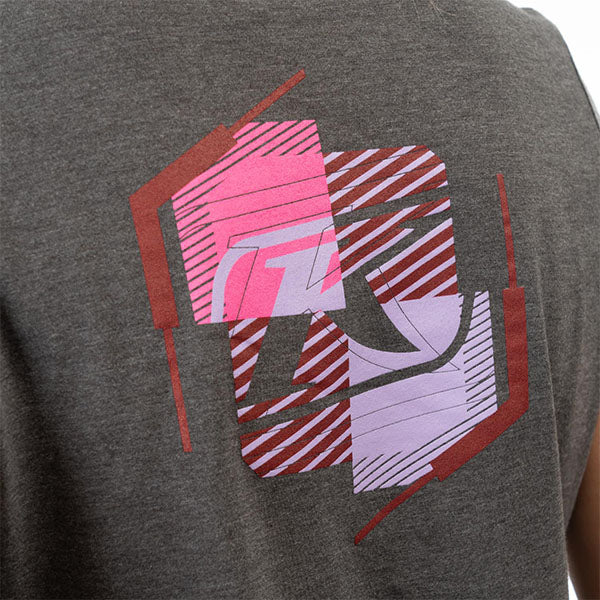 Professional studio photo of Klim K Shield Crest Tri-Blend Tee (Womens); showing tee fit, printed graphics, and crew neckline; SKU 3568-000-110-806