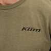 Crisp studio image on a white background of Klim Mountain Peak Tri-Blend Tee; showing tee fit, printed graphics, and crew neckline; SKU 3691-000-120-281