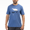 High-resolution studio image of Klim Ride Tri-Blend Tee; showing tee fit, printed graphics, and crew neckline; SKU 3689-000-120-272; Sizes: S-3XL