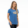 Professional studio photo of Klim Mountain Peak Tri-Blend Tee (Womens); showing tee fit, printed graphics, and crew neckline; SKU 3565-000-110-275