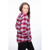 Clean studio shot of Klim Clouds Rest Fleece Lined Flannel Shirt; showing flannel shirt fit, button front, and plaid pattern; SKU 3593-000-110-244