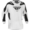 Product image of Fly Racing - Kinetic Mesh SYM Jersey motocross jersey in White/Black | Color: White/Black | Colors: Grey/Blue, White/Black | Sizes: 2–2 | SKU: 379-310S | Available at BTO Sports